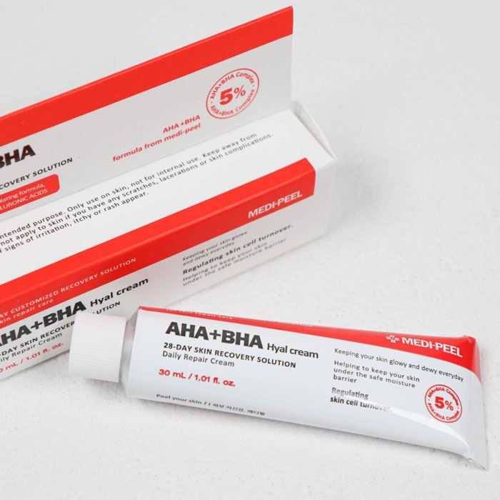 MEDI-PEEL AHA+BHA Hyal Cream – Crème exfoliante & hydratante 30 ml