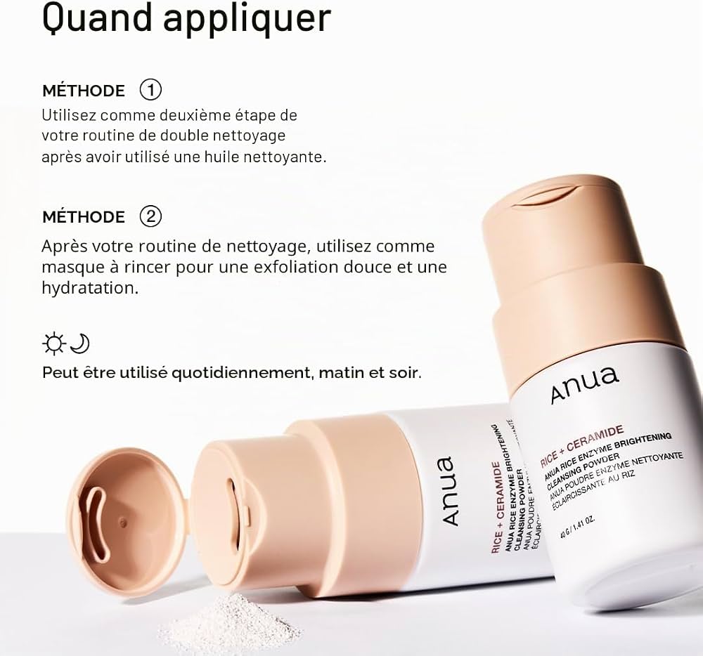 Anua Rice Enzyme Brightening Cleansing Powder – Poudre nettoyante éclat 40 g