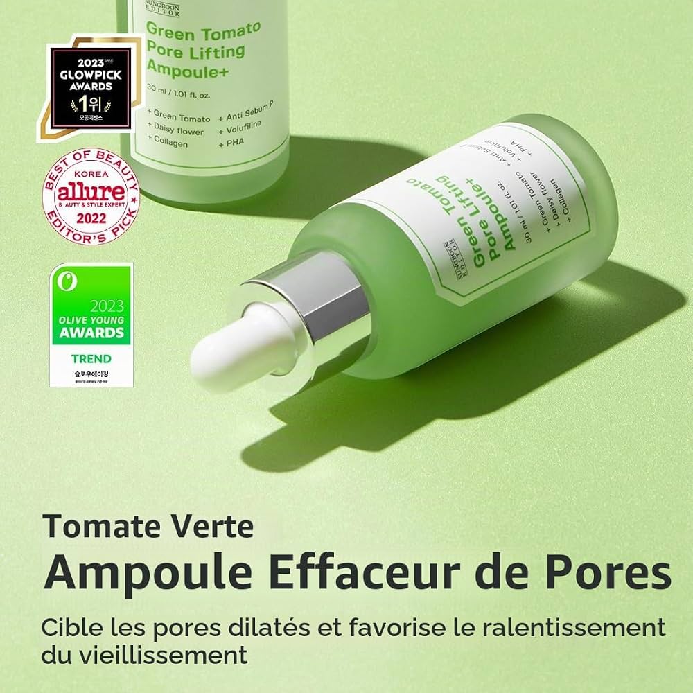SUNGBOON EDITOR Green Tomato Pore Lifting Ampoule+ – Ampoule pores & fermeté 75 ml