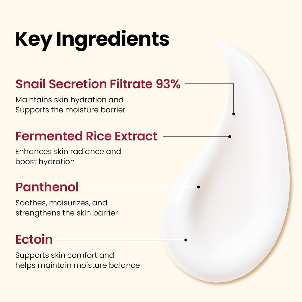K-SECRET SEOUL 1988 Cream Snail Mucin 93% + Rice – 100 ml