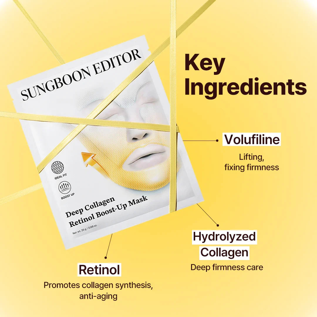SUNGBOON EDITOR Deep Collagen Retinol Boost-Up Mask – Masque liftant 25 g x 4 ea