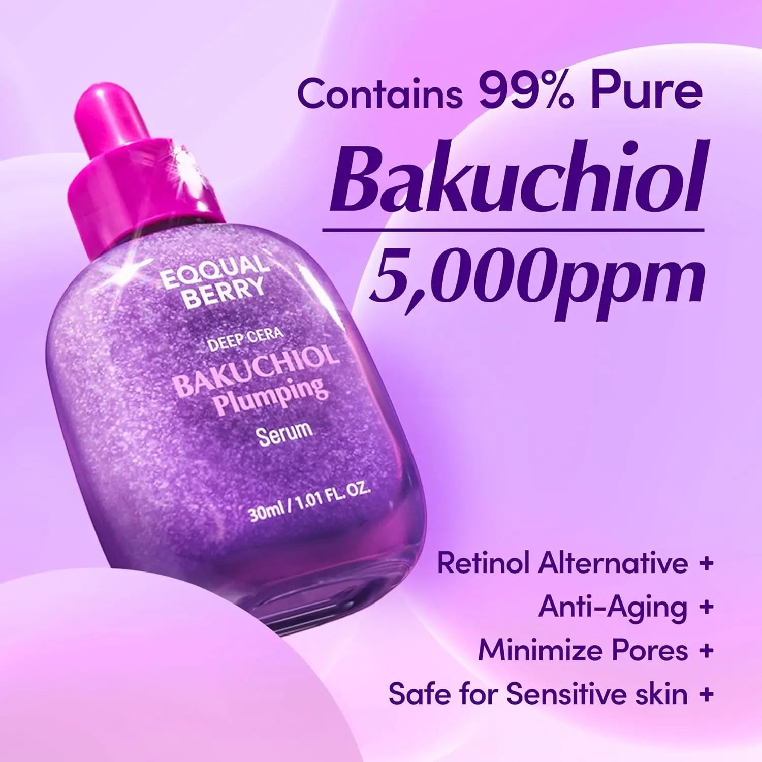 EQQUALBERRY Deep Cera Bakuchiol Plumping Serum – Sérum fermeté 30 ml