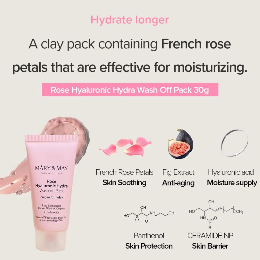 MARY & MAY Vegan Wash Off Mask Mini Gift Set – Coffret 5 Masques 30 g