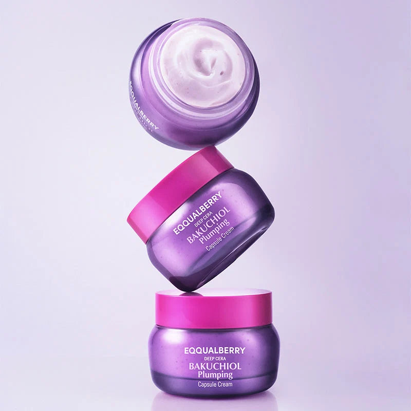 EQQUALBERRY Deep Cera Bakuchiol Plumping Capsule Cream – Crème fermeté 50 ml