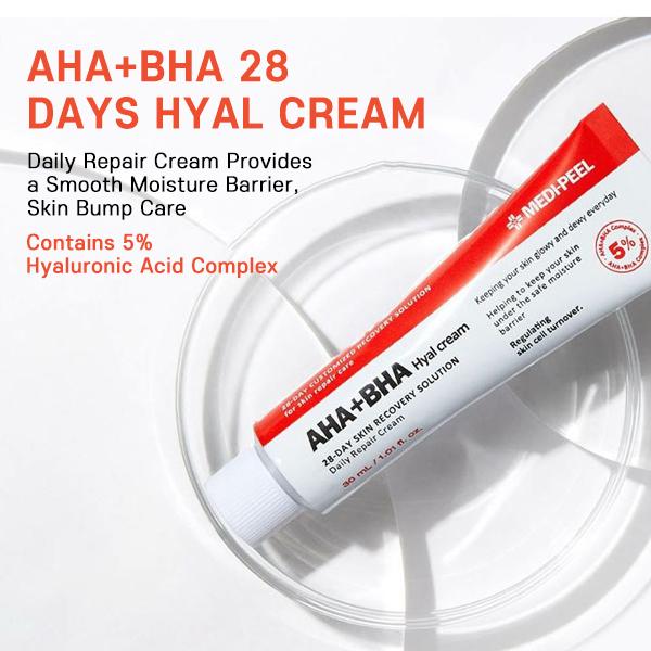 MEDI-PEEL AHA+BHA Hyal Cream – Crème exfoliante & hydratante 30 ml