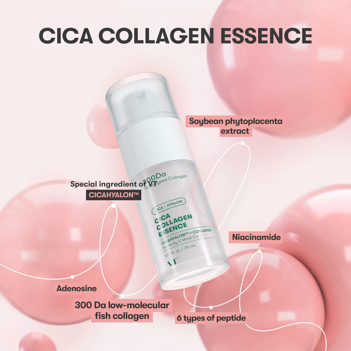 VT Cosmetics Cica Collagen Essence pour fermeté et hydratation