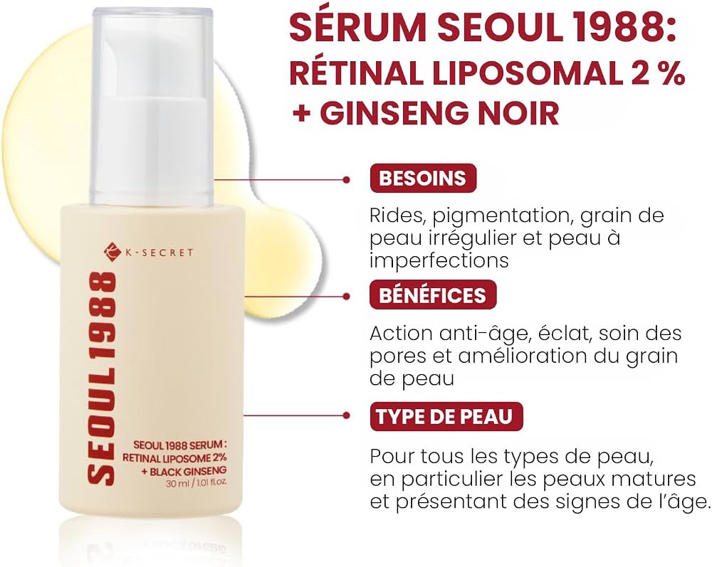 K-SECRET SEOUL 1988 Serum Retinal Liposome 2% + Black Ginseng – 30 ml
