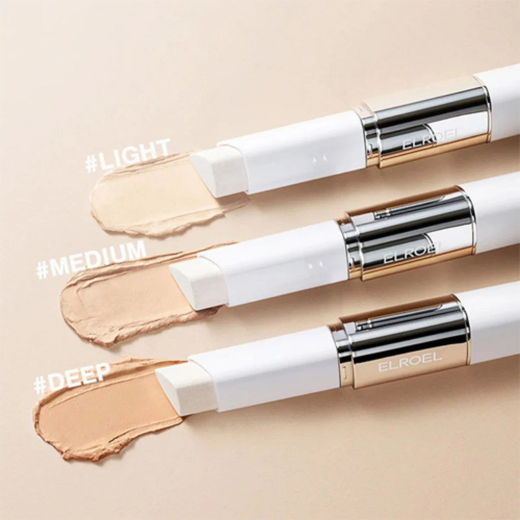 ELROEL – Blanc Cover Cream Stick – Fond de Teint Stick avec Pinceau