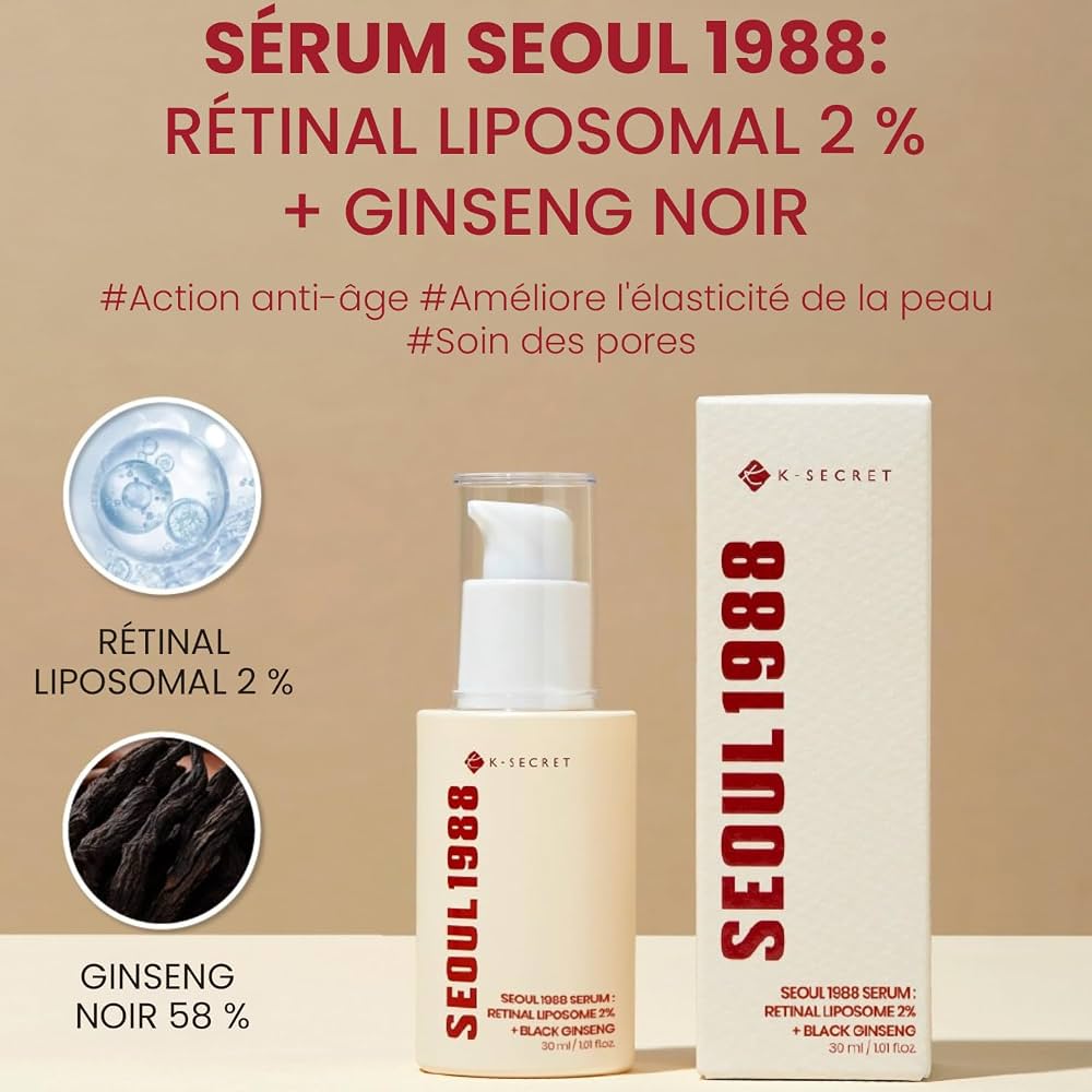 K-SECRET SEOUL 1988 Serum Retinal Liposome 2% + Black Ginseng – 30 ml