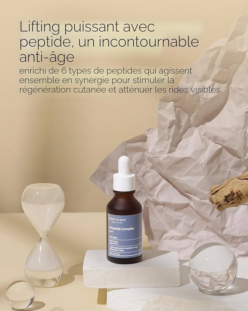 MARY&MAY 6 Peptide Complex Serum – Sérum Raffermissant aux 6 Peptides 30 ml