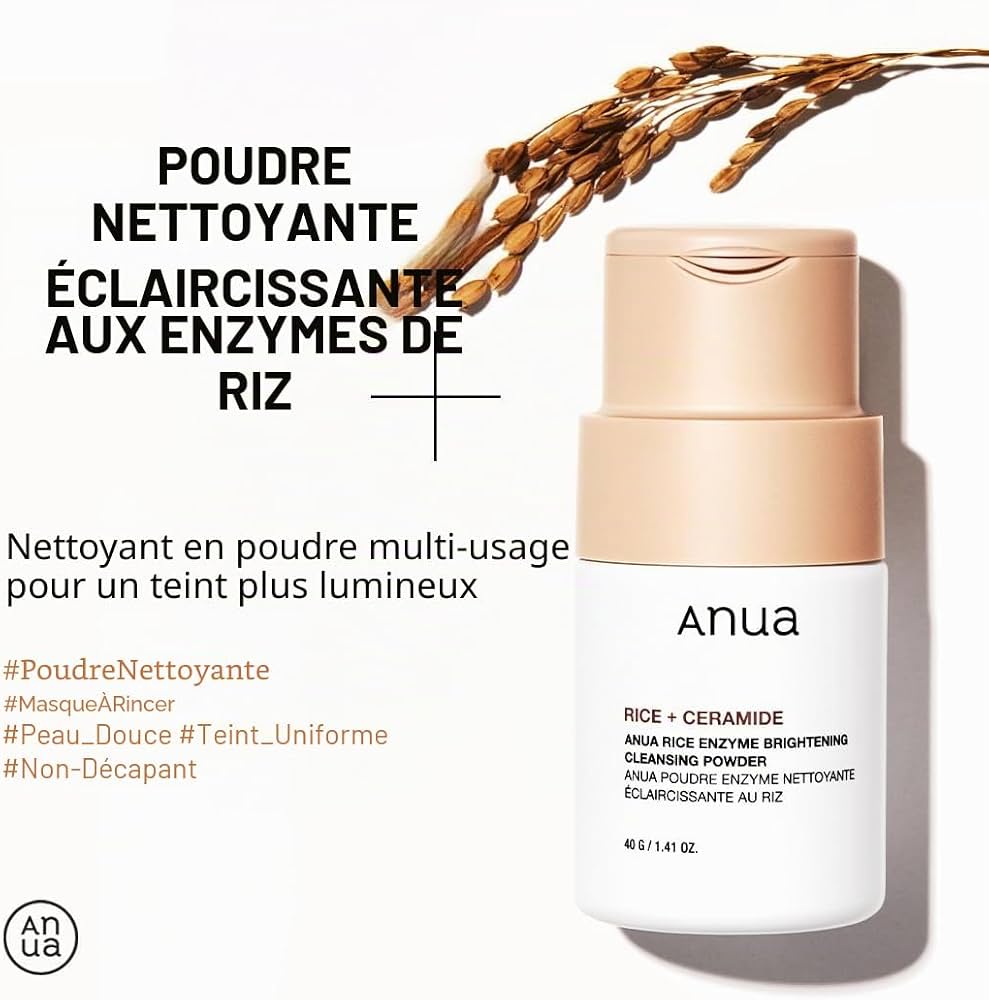 Anua Rice Enzyme Brightening Cleansing Powder – Poudre nettoyante éclat 40 g