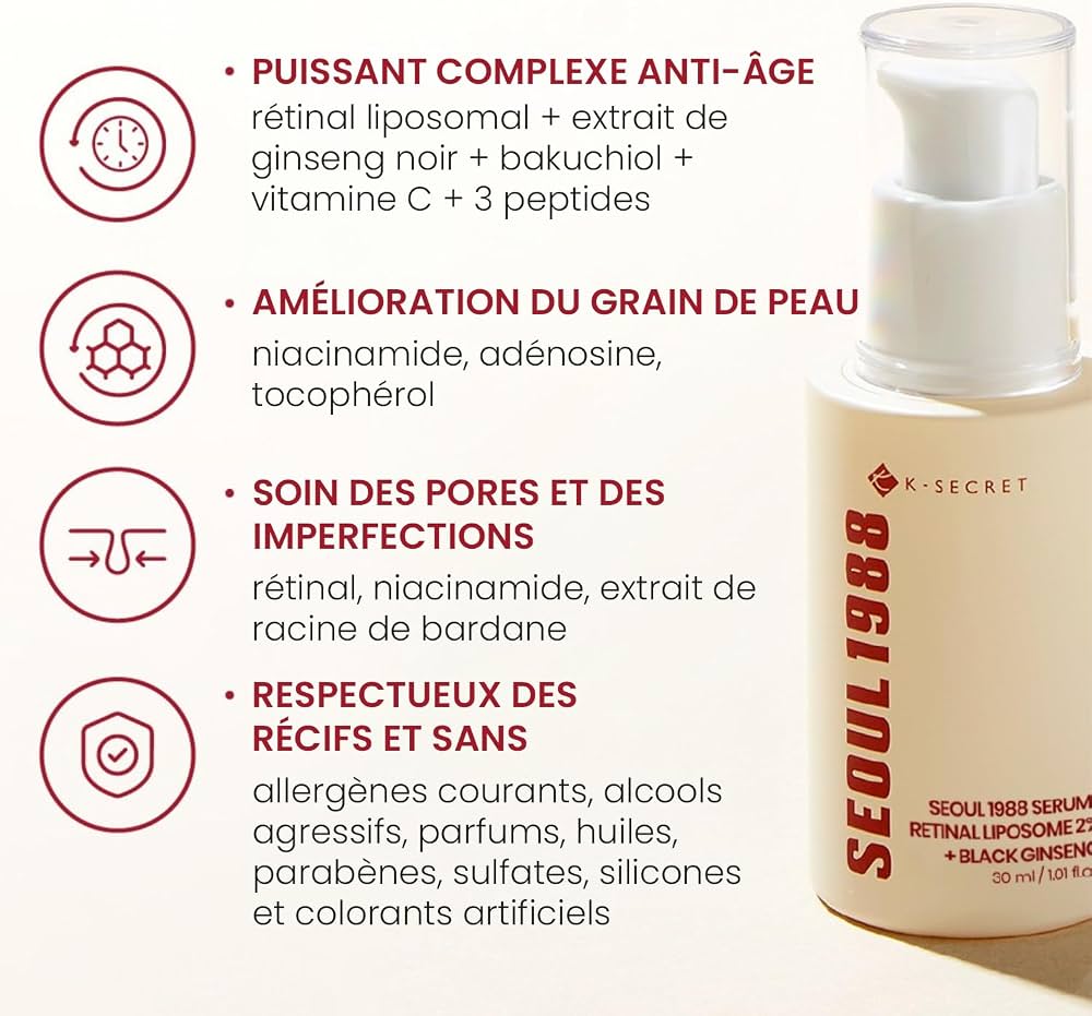 K-SECRET SEOUL 1988 Serum Retinal Liposome 2% + Black Ginseng – 30 ml