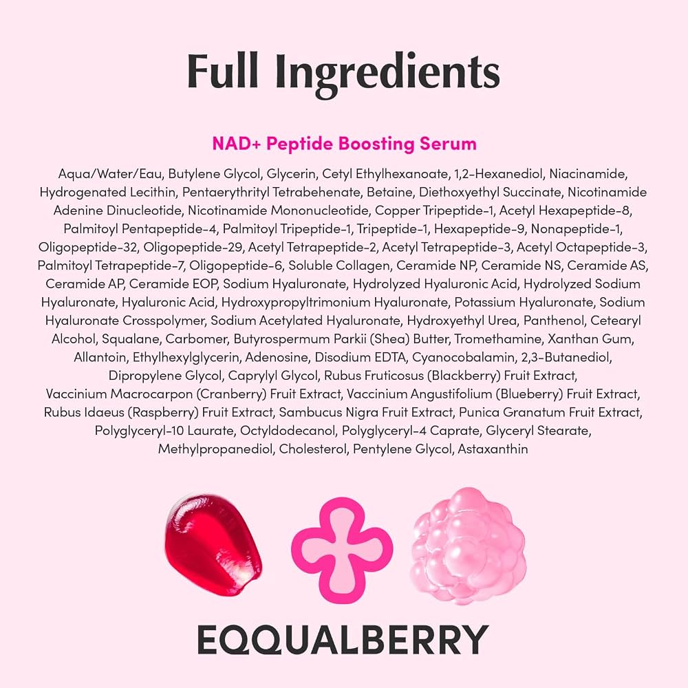 EQQUALBERRY NAD+ Peptide Boosting Serum – Sérum fermeté & éclat 30 ml