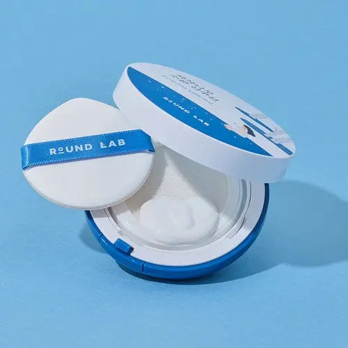 ROUND LAB Birch Juice Sun Cushion hydratant avec houppette