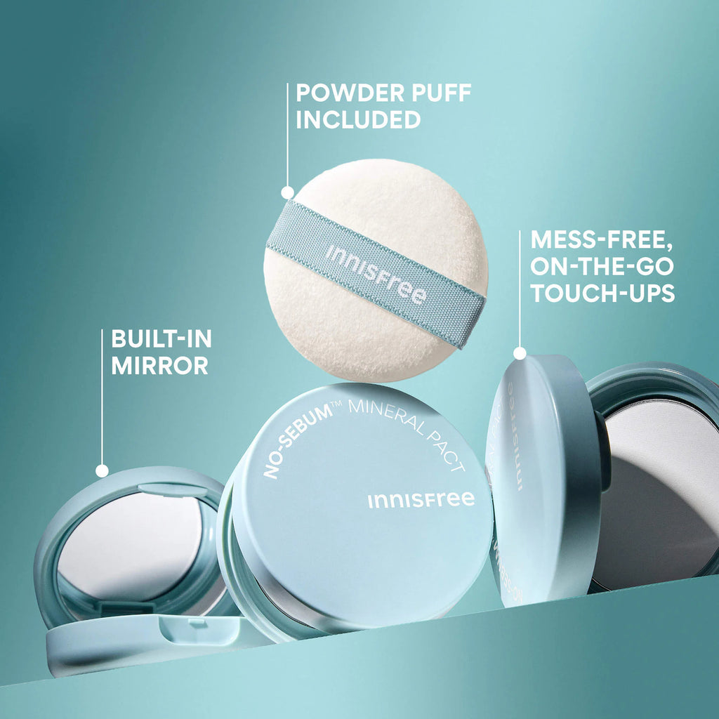 INNISFREE No-Sebum Powder Cushion – Fond de Teint Cushion Mat 14 g