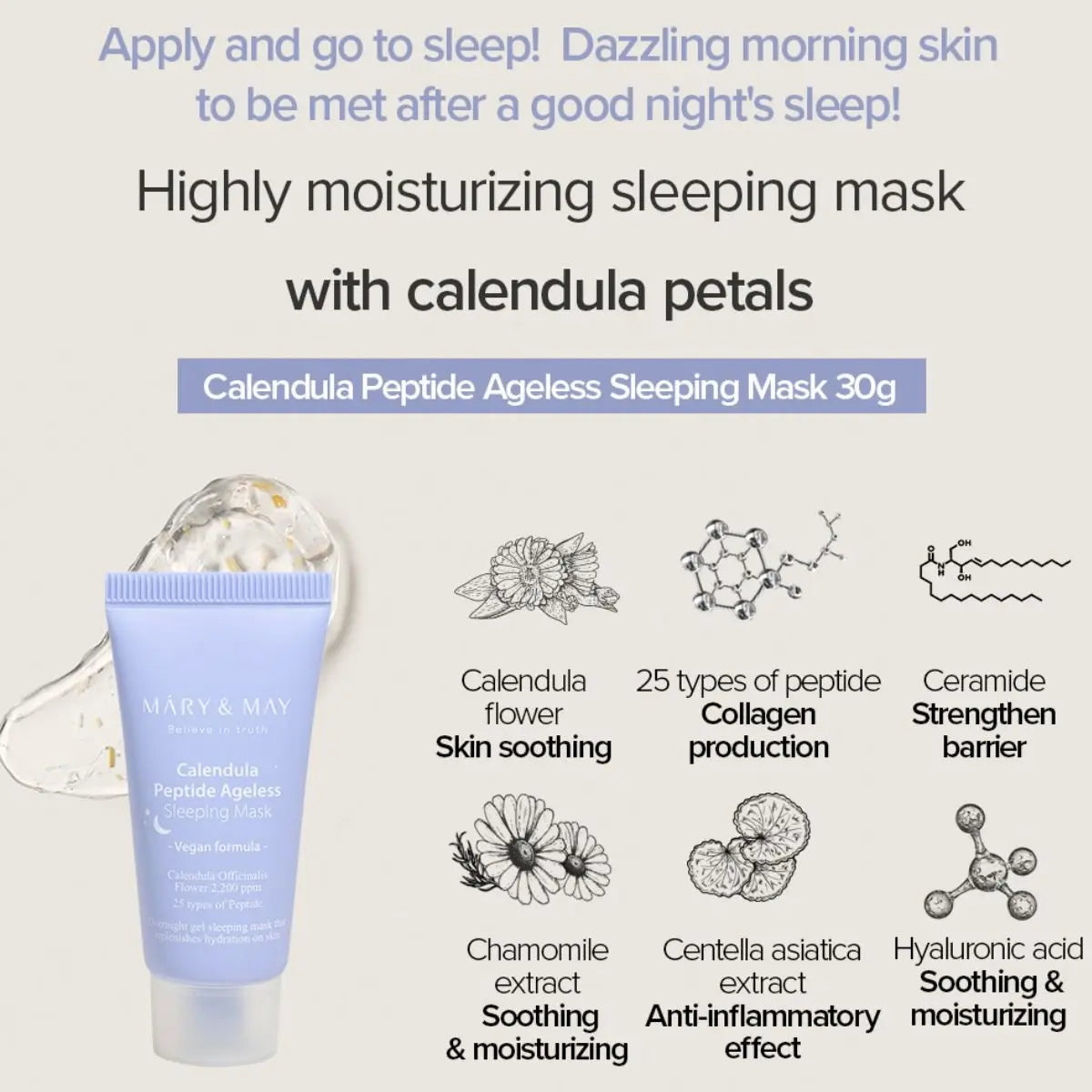 MARY & MAY masques Cica Rose Lemon Blackberry Calendula
