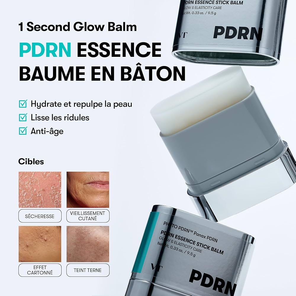 VT Cosmetics PDRN Essence Stick Balm – Baume Visage Hydratant & Éclat 9,5 g