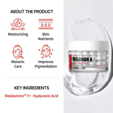 MEDIPEEL Melanon X Drop Gel Cream – Crème anti-taches & éclat 50 ml