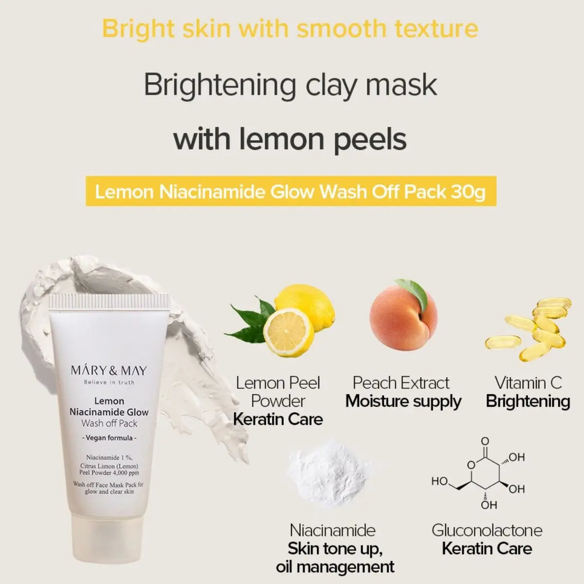 MARY & MAY Vegan Wash Off Mask Mini Gift Set – Coffret 5 Masques 30 g