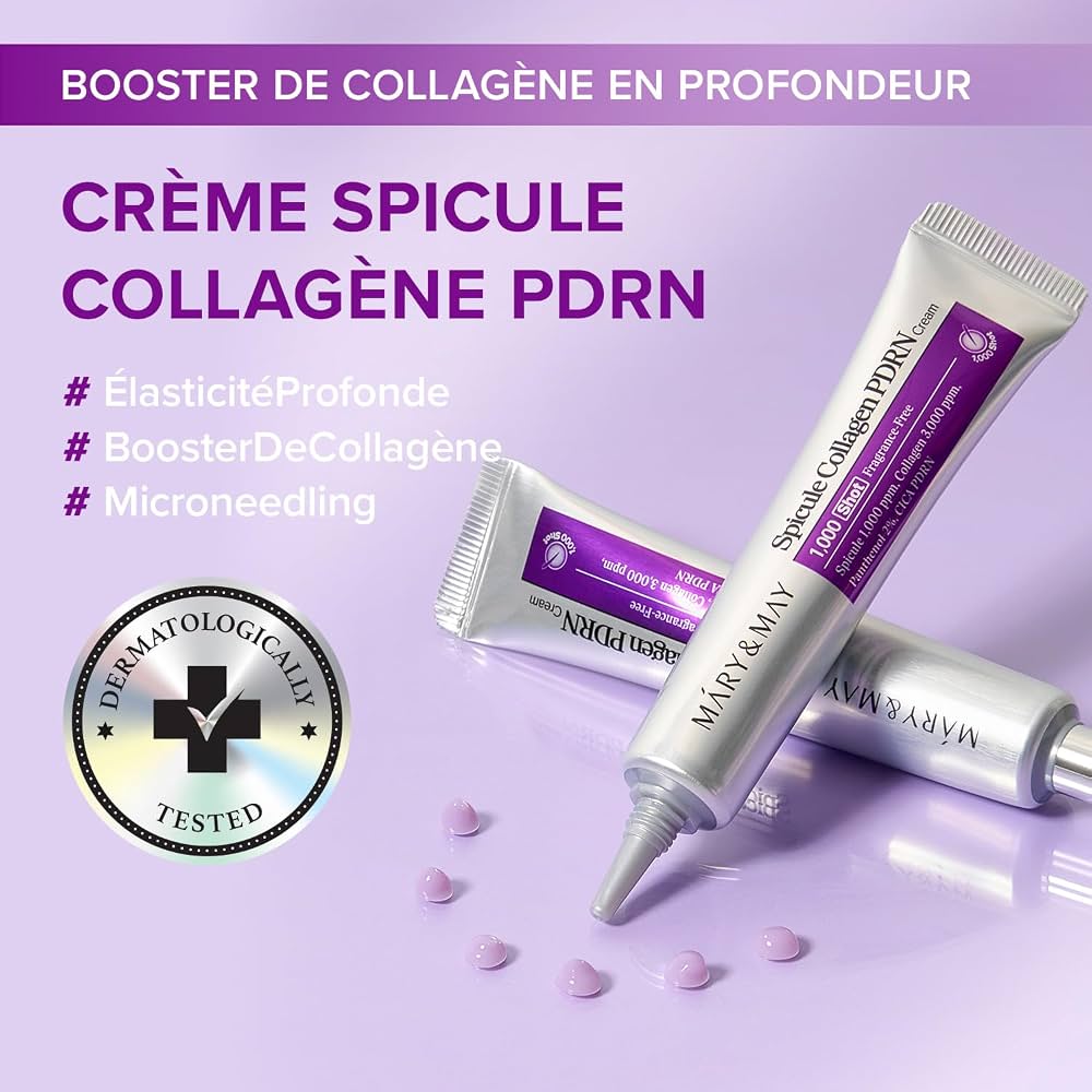 MARY&MAY Spicule Collagen PDRN Cream – Crème Raffermissante au Collagène & PDRN 15 g