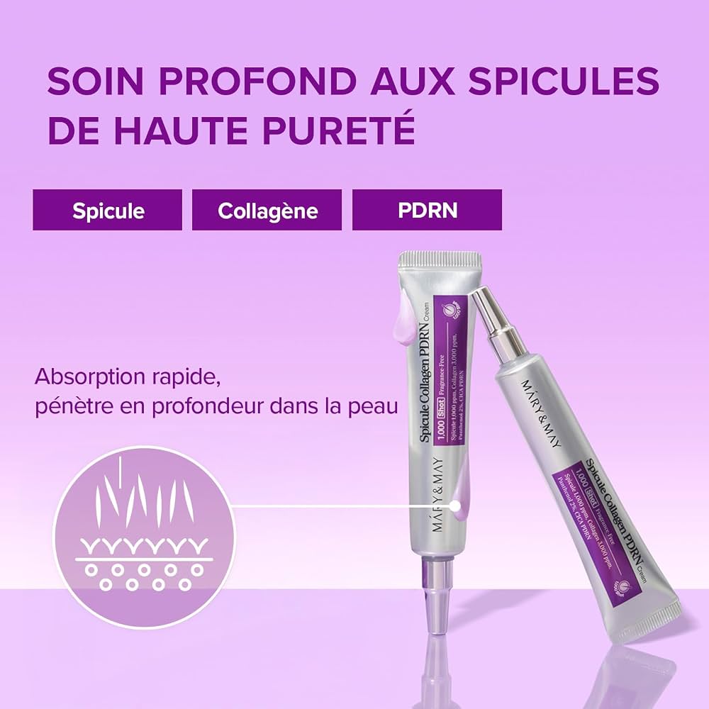 MARY&MAY Spicule Collagen PDRN Cream – Crème Raffermissante au Collagène & PDRN 15 g